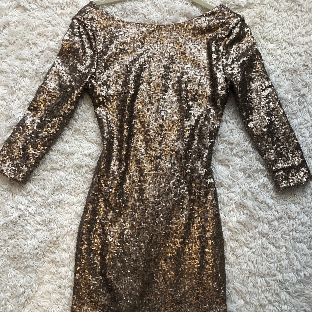 Gold sequence going out dress